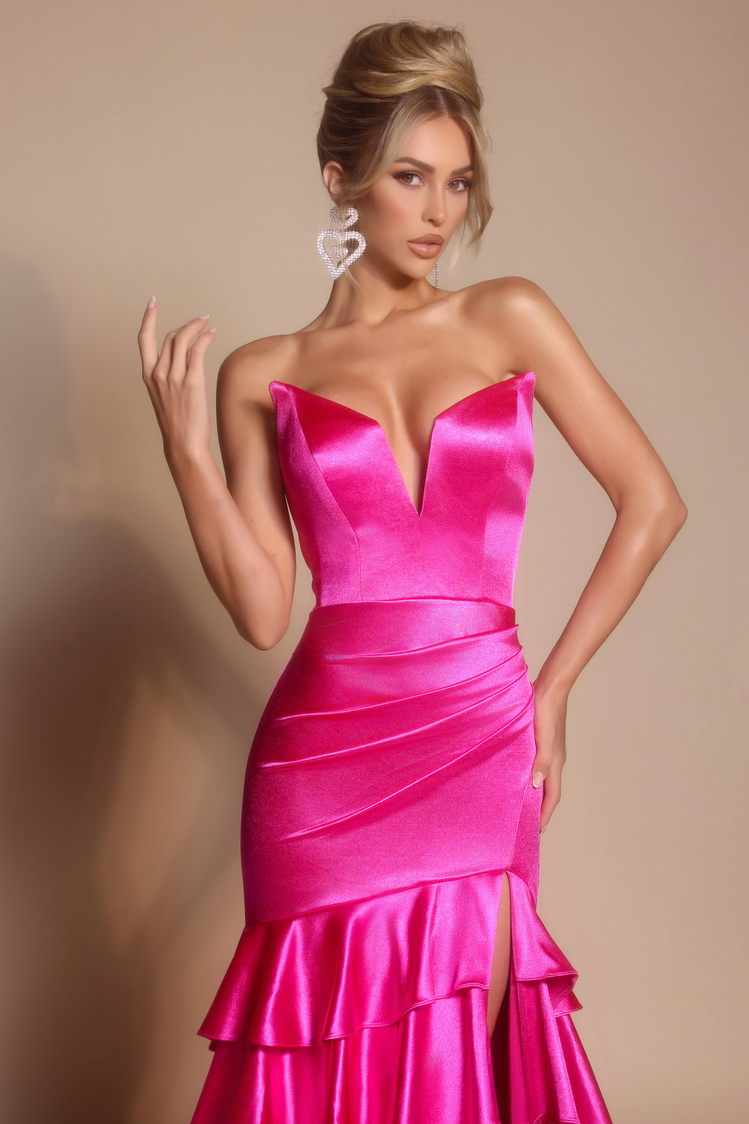 Portia & Scarlett XO021 Strapless Ruffle Prom Dress