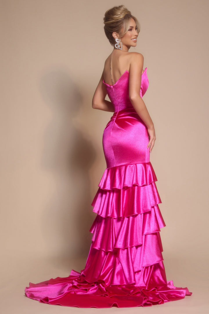 Portia & Scarlett XO021 Strapless Ruffle Prom Dress