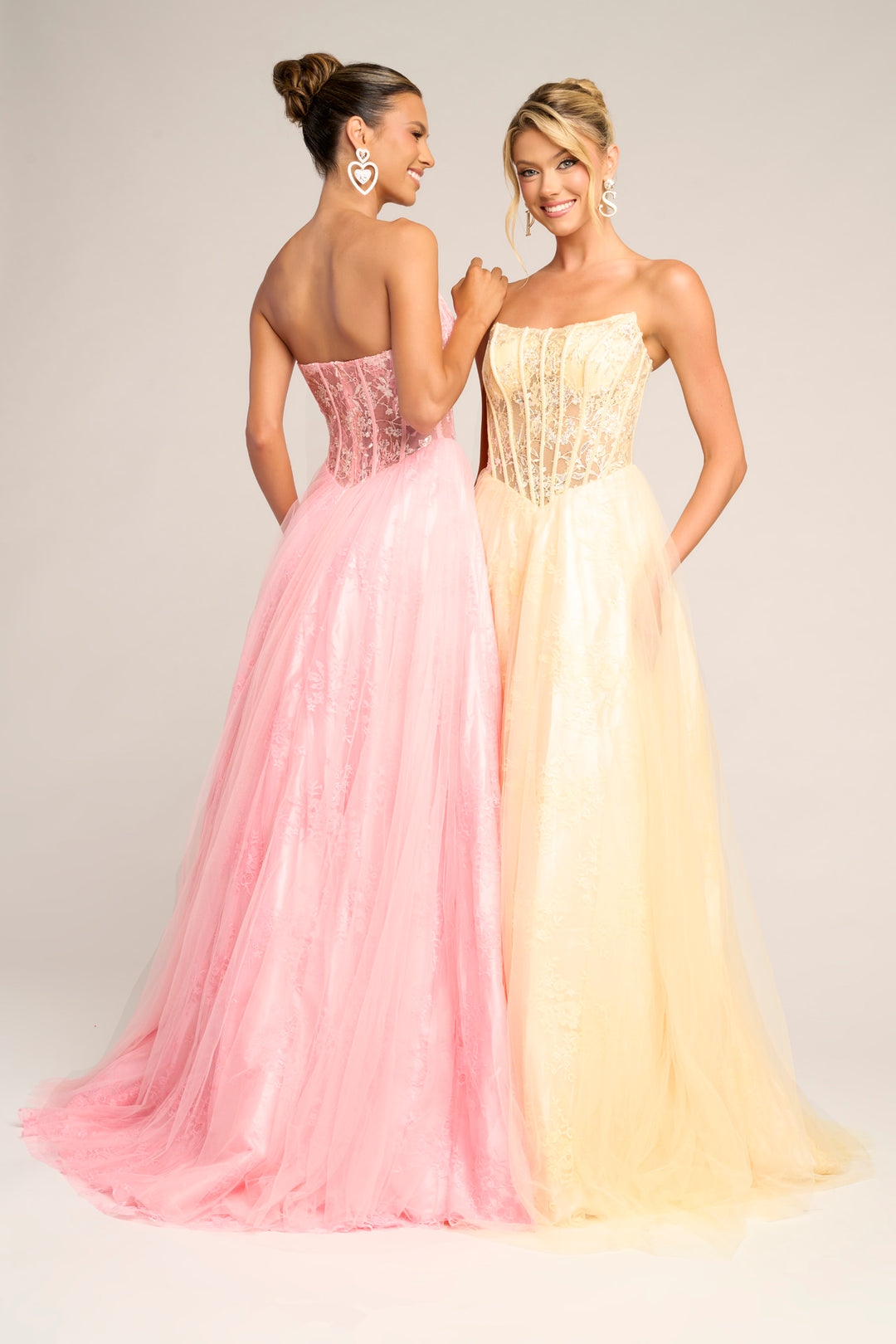 Portia & Scarlett XO023 Floral Lace A-Line Prom Dress