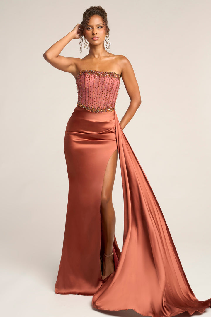 Portia & Scarlett XO040 Straight Neckline Evening Gown