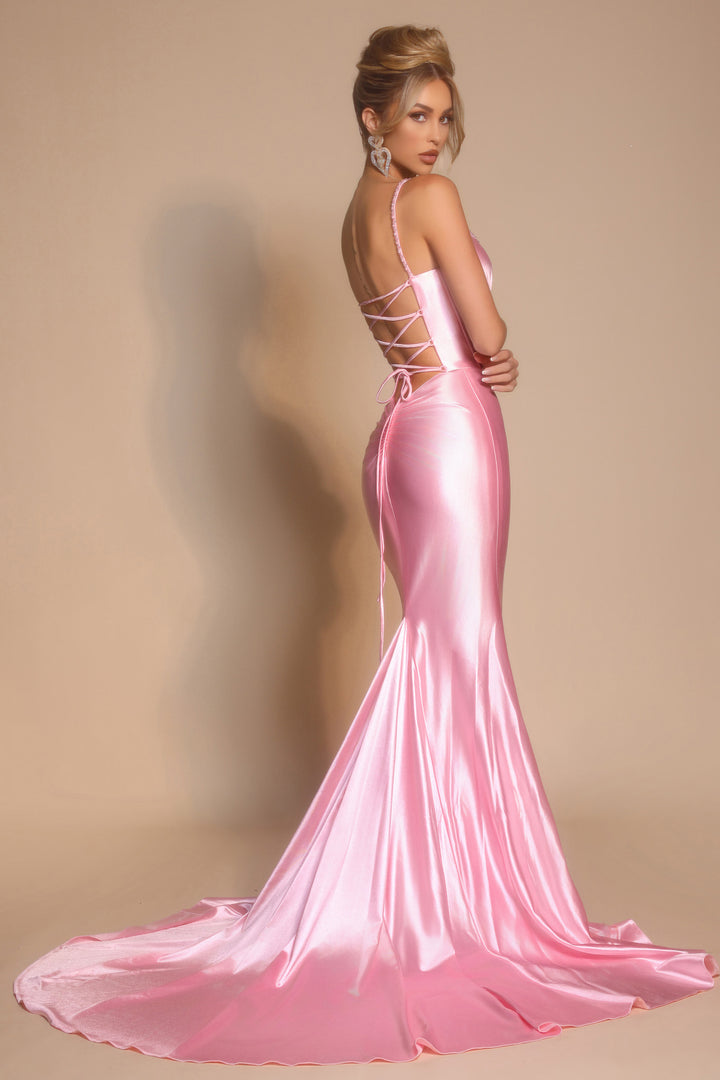 Portia & Scarlett XO042 Beaded Strap Ruched Prom Dress