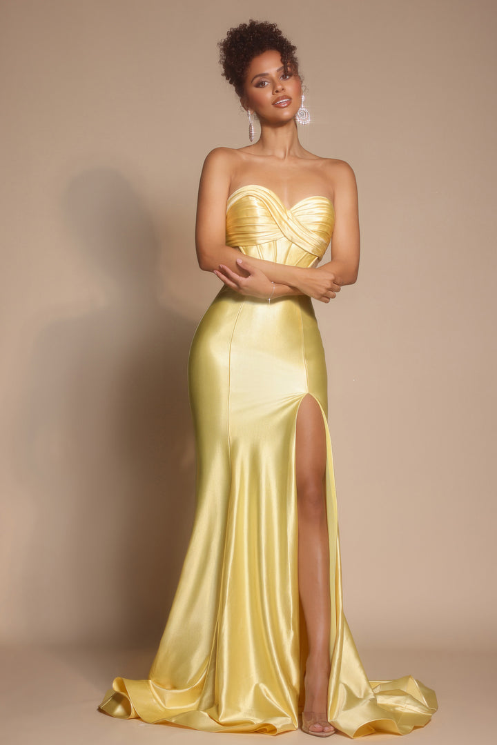 Portia & Scarlett XO066 Pleated Bust Fitted Evening Gown