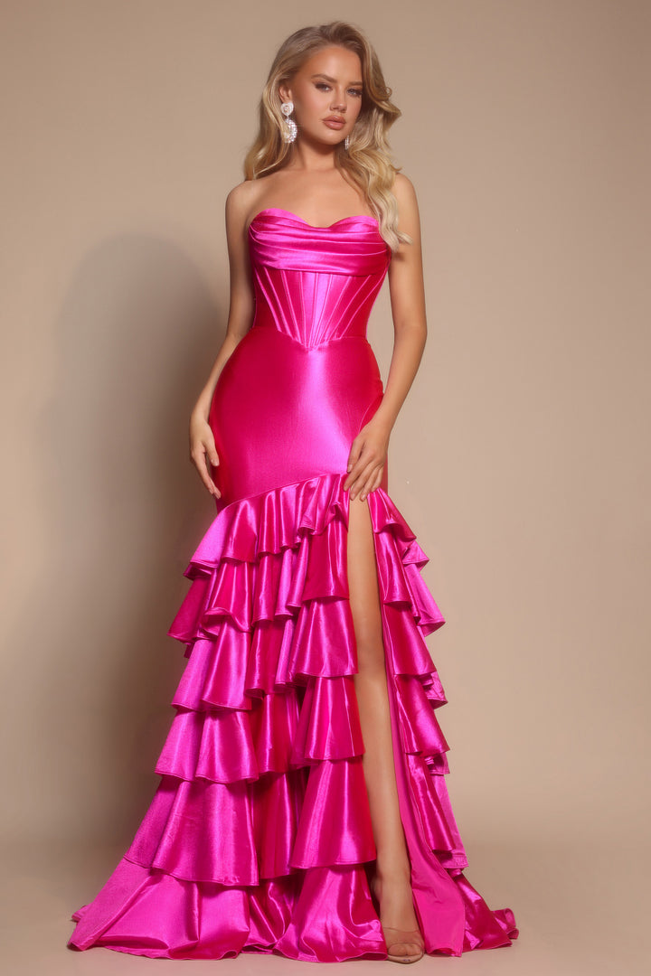 Portia & Scarlett XO085 Mermaid With Ruffled Tier Evening Gown
