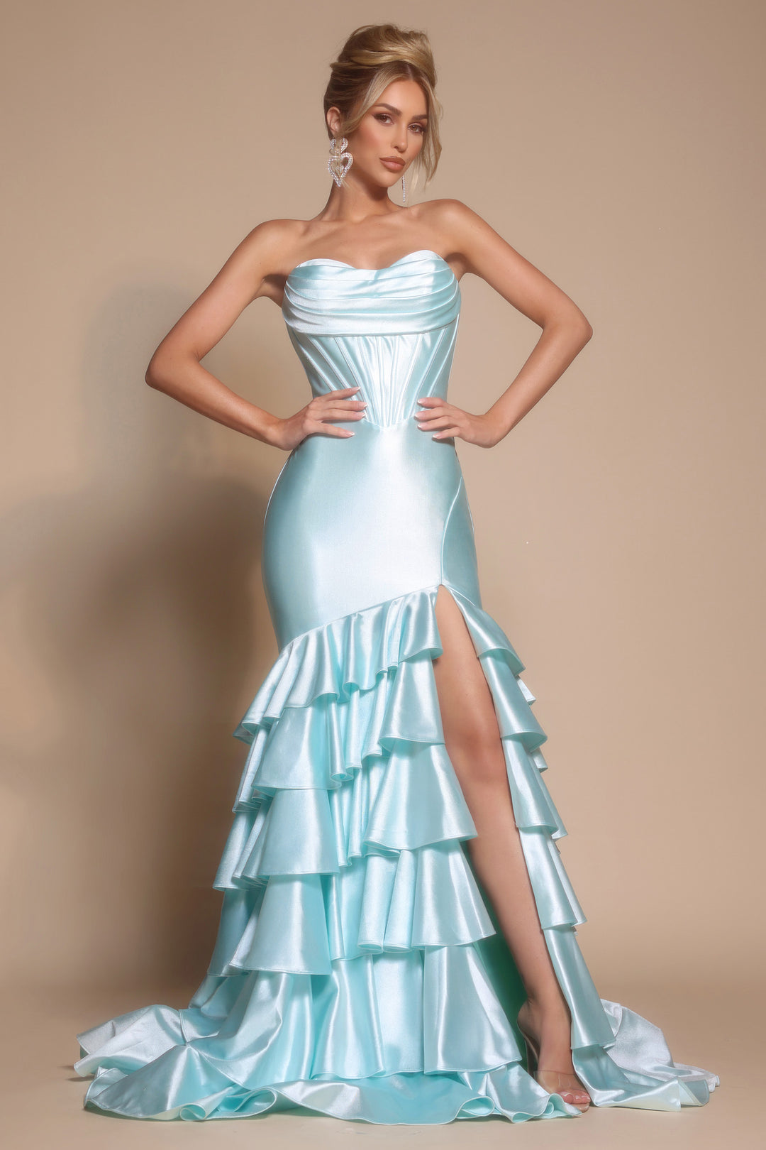 Portia & Scarlett XO085 Mermaid With Ruffled Tier Evening Gown