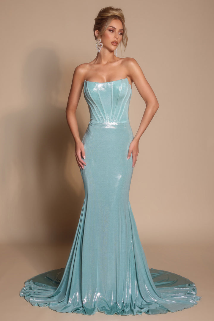 Portia & Scarlett XO097 Strapless Shiny Mermaid Prom Dress