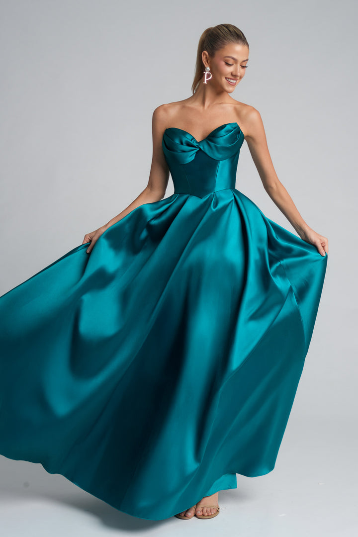 Portia & Scarlett XO110 Satin Sweetheart A-Line Evening Gown