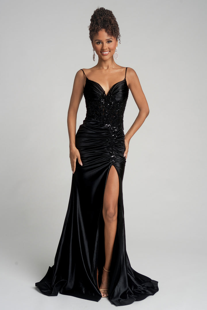 Portia & Scarlett XO168 Lace Applique Evening Gown